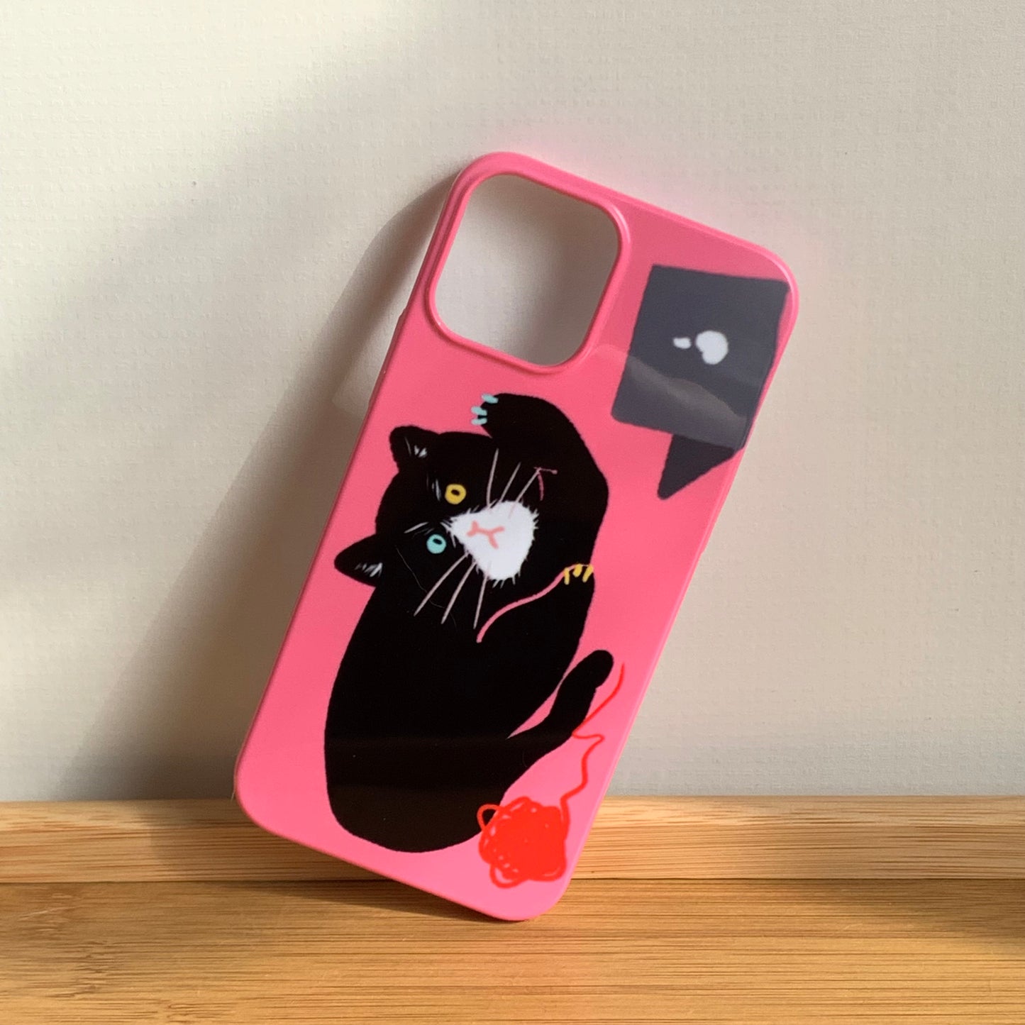 Black Pink kitten phone case