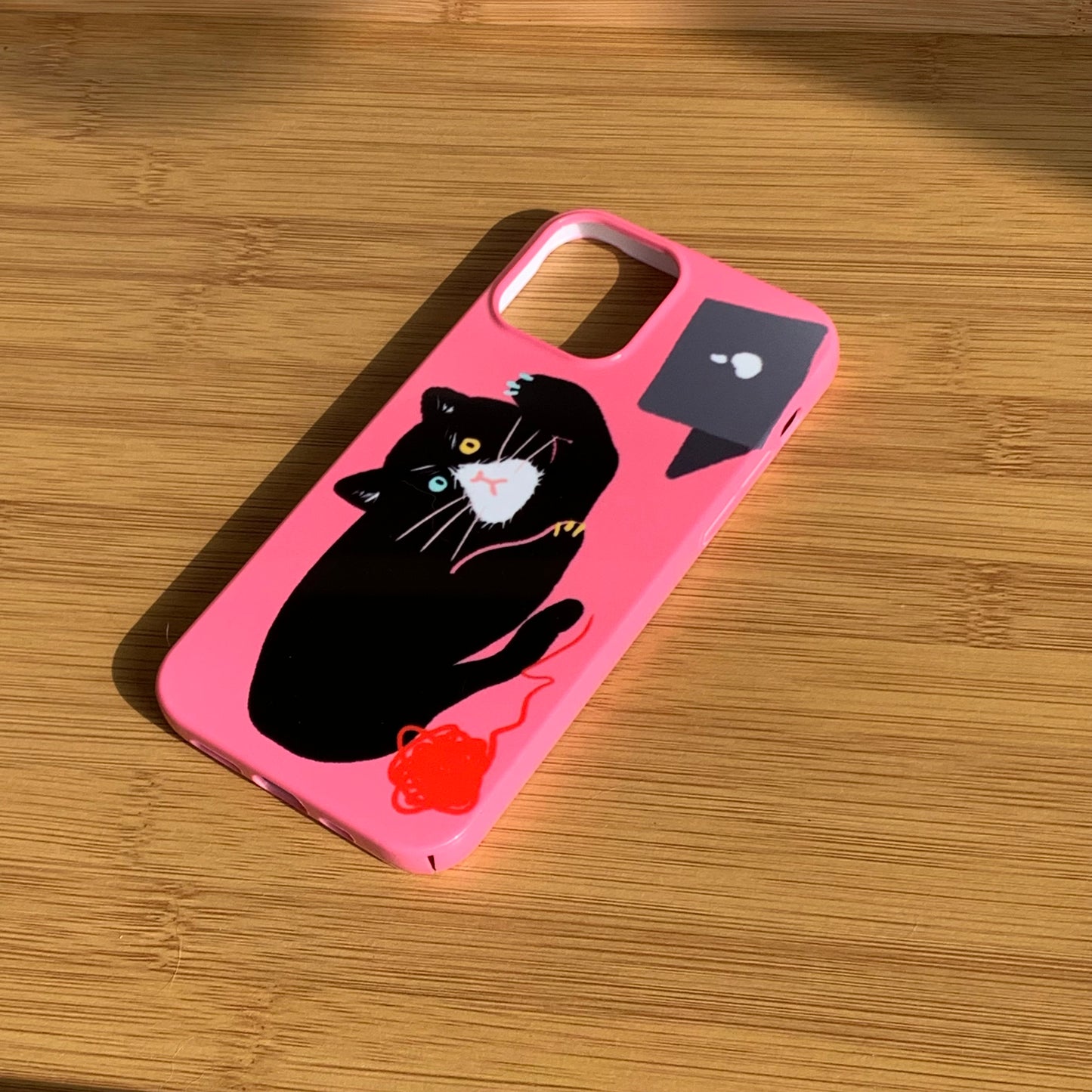 Black Pink kitten phone case