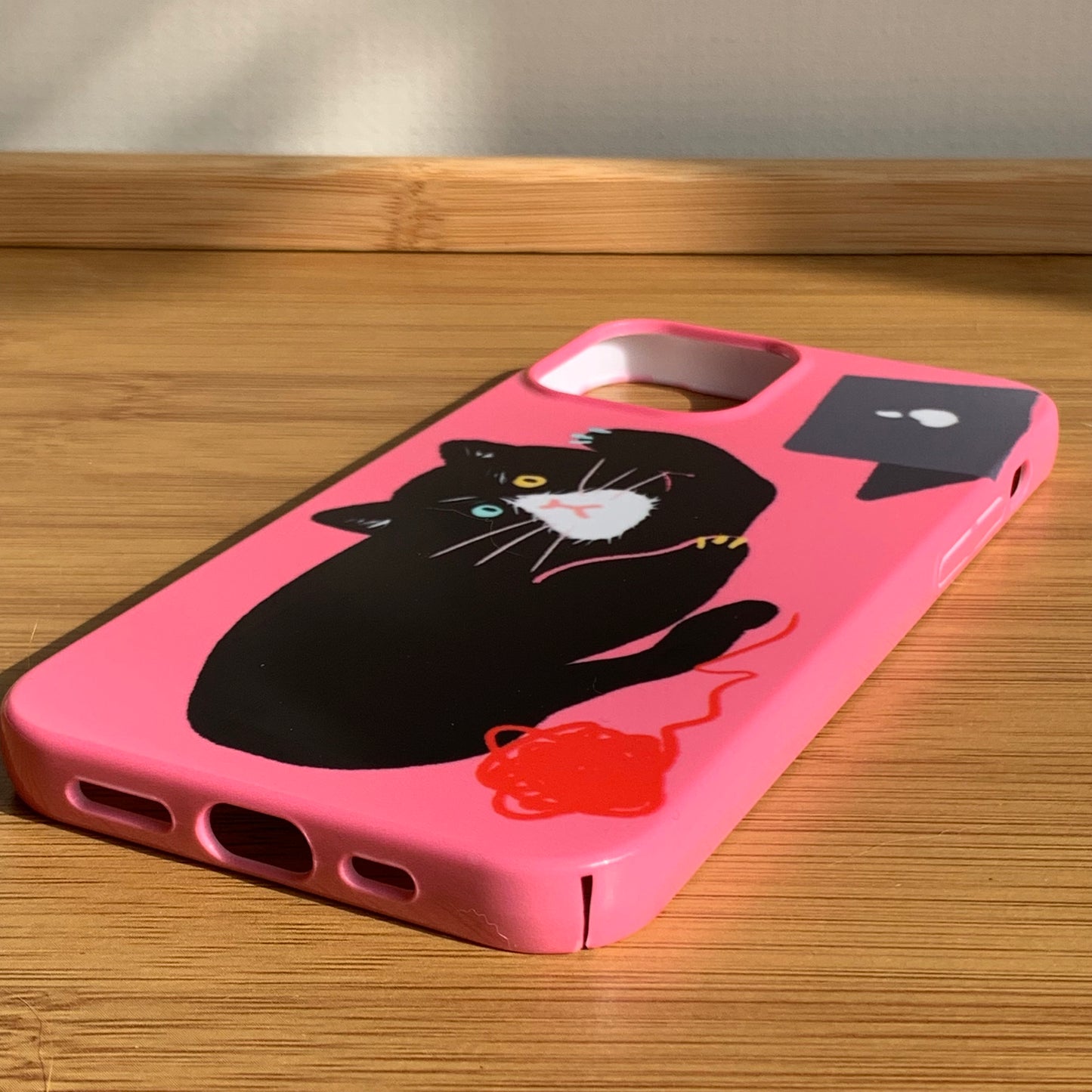Black Pink kitten phone case