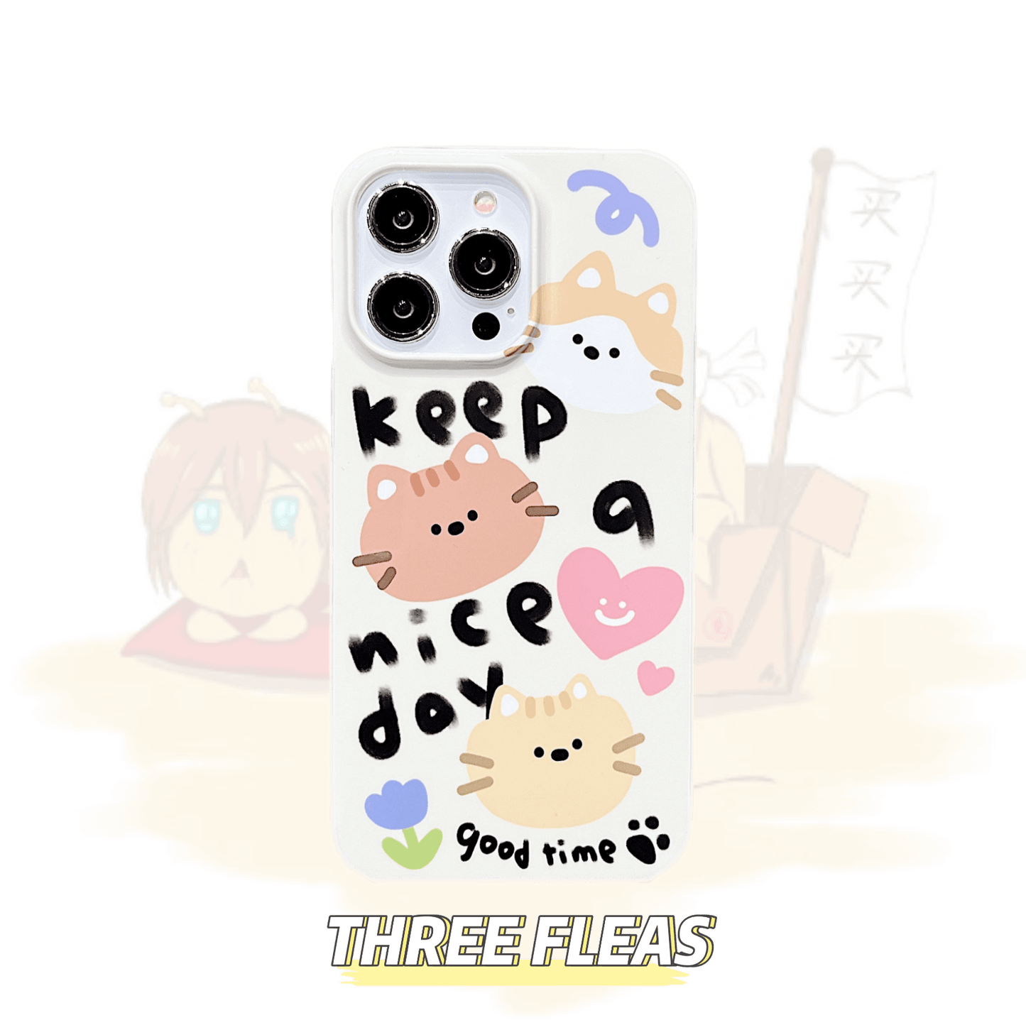 Keep a nice day cute kittens phone case