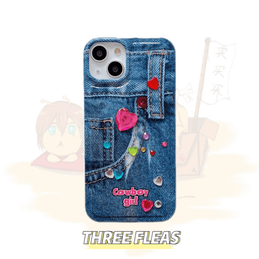 Cowboy girl IMD print jeans pattern phone case