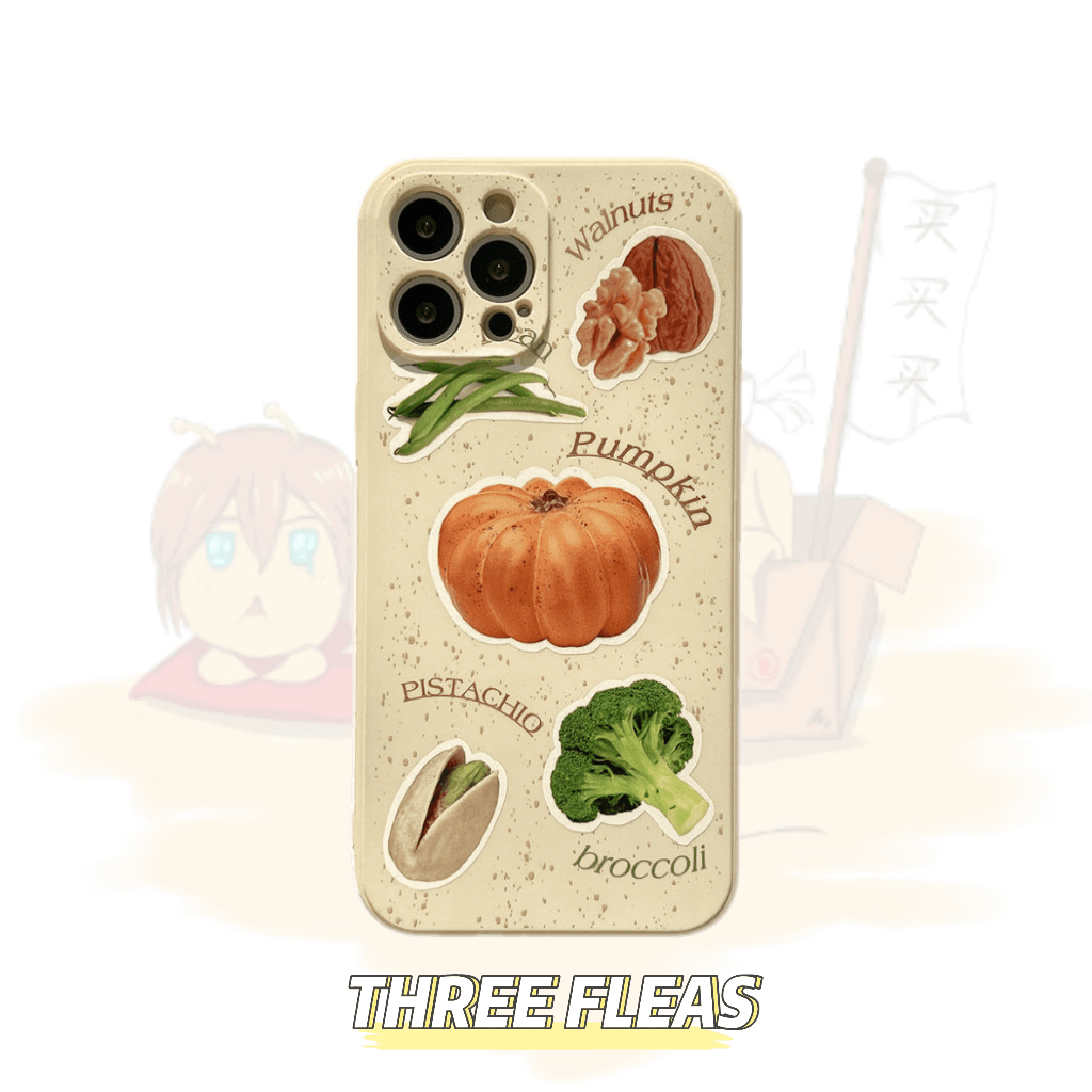 ćiPhonećWalnut, Pumpkin, Pistachio, Broccoli Liquid Silicone Cover | phone accessories | Three Fleas