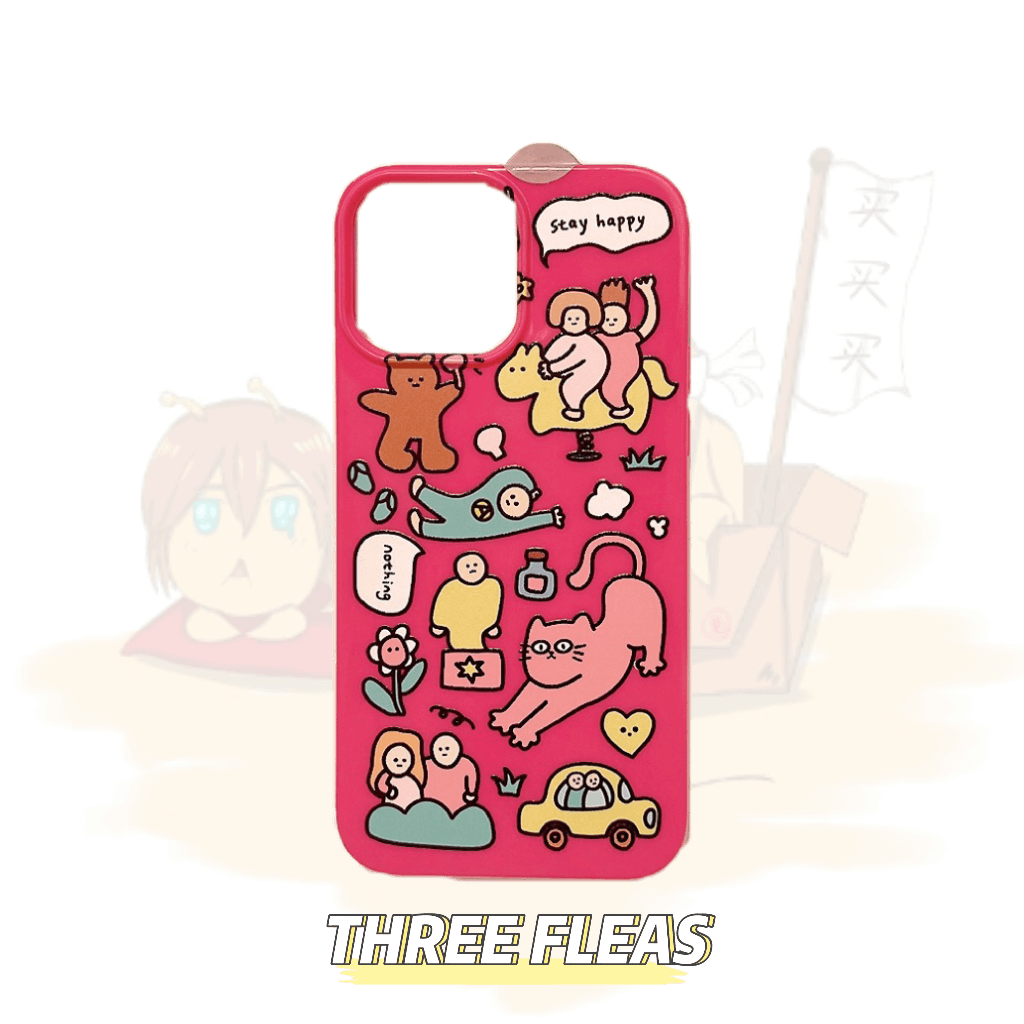 🐱My happy doodle planet | phone accessories | Three Fleas