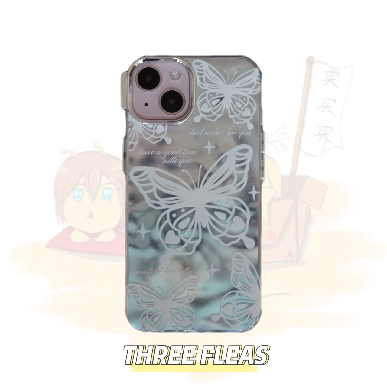 Butterfly Printed Metallic Water Ripple Phone Case | iPhone Accessories Butterfly Printed Metallic Water Ripple Phone Case | iPhone Accessories