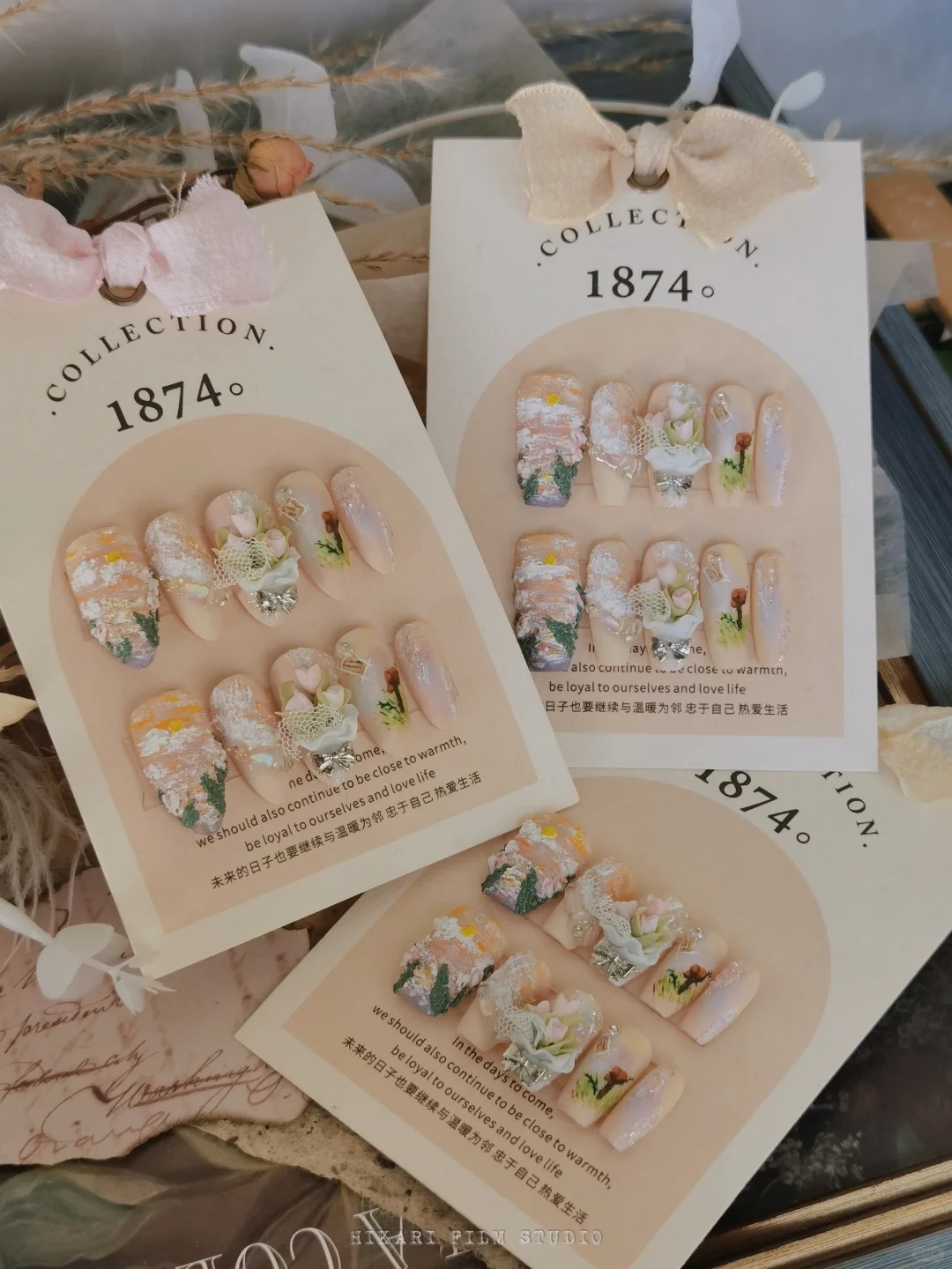 Letters From the Island 3D Flower Press On Nails Set