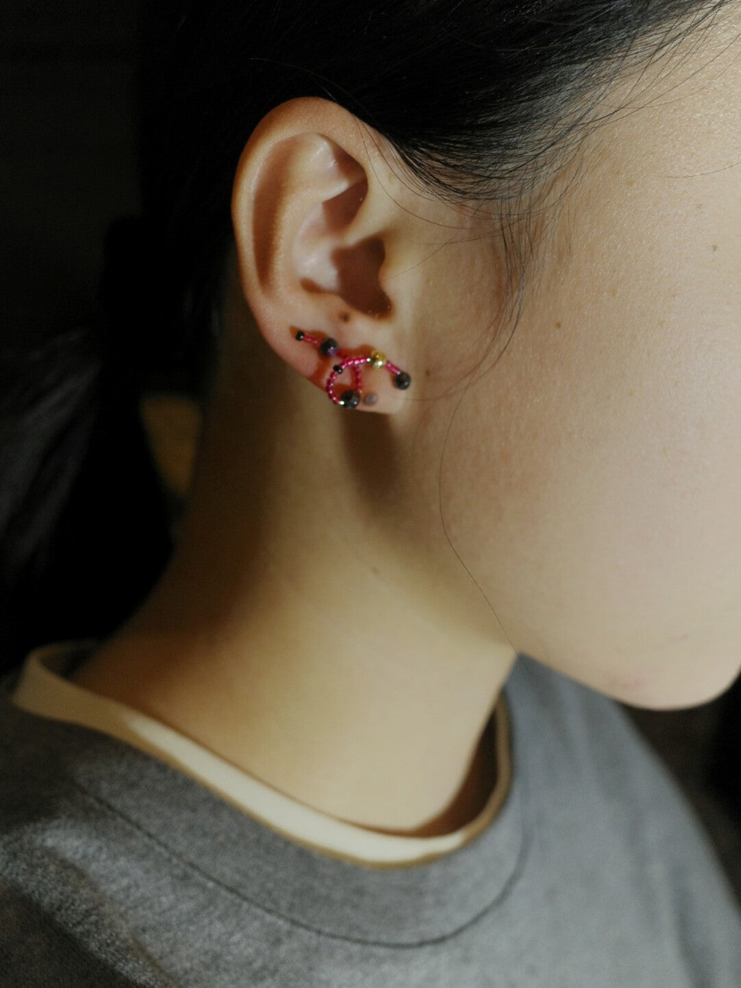 Mini Pink Knot Stud Earrings