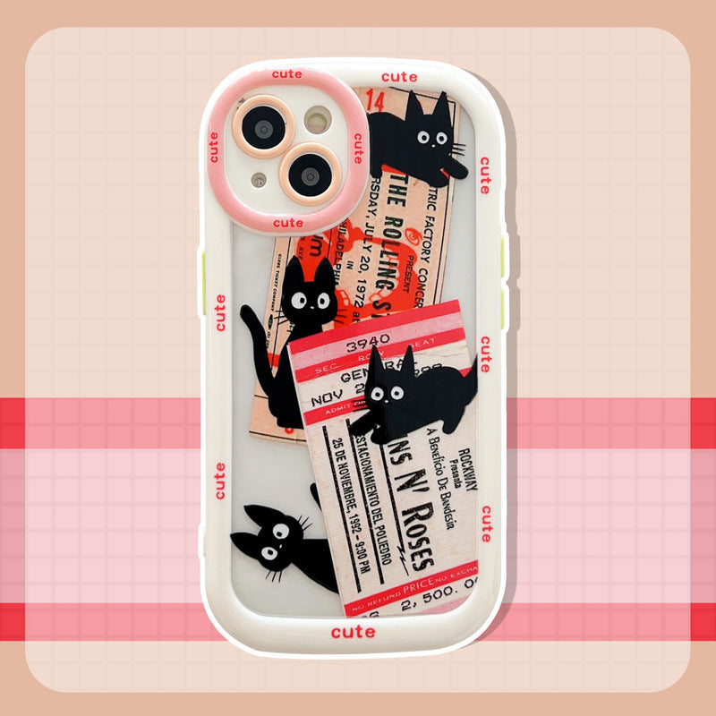 Ticket and black cat phone case
