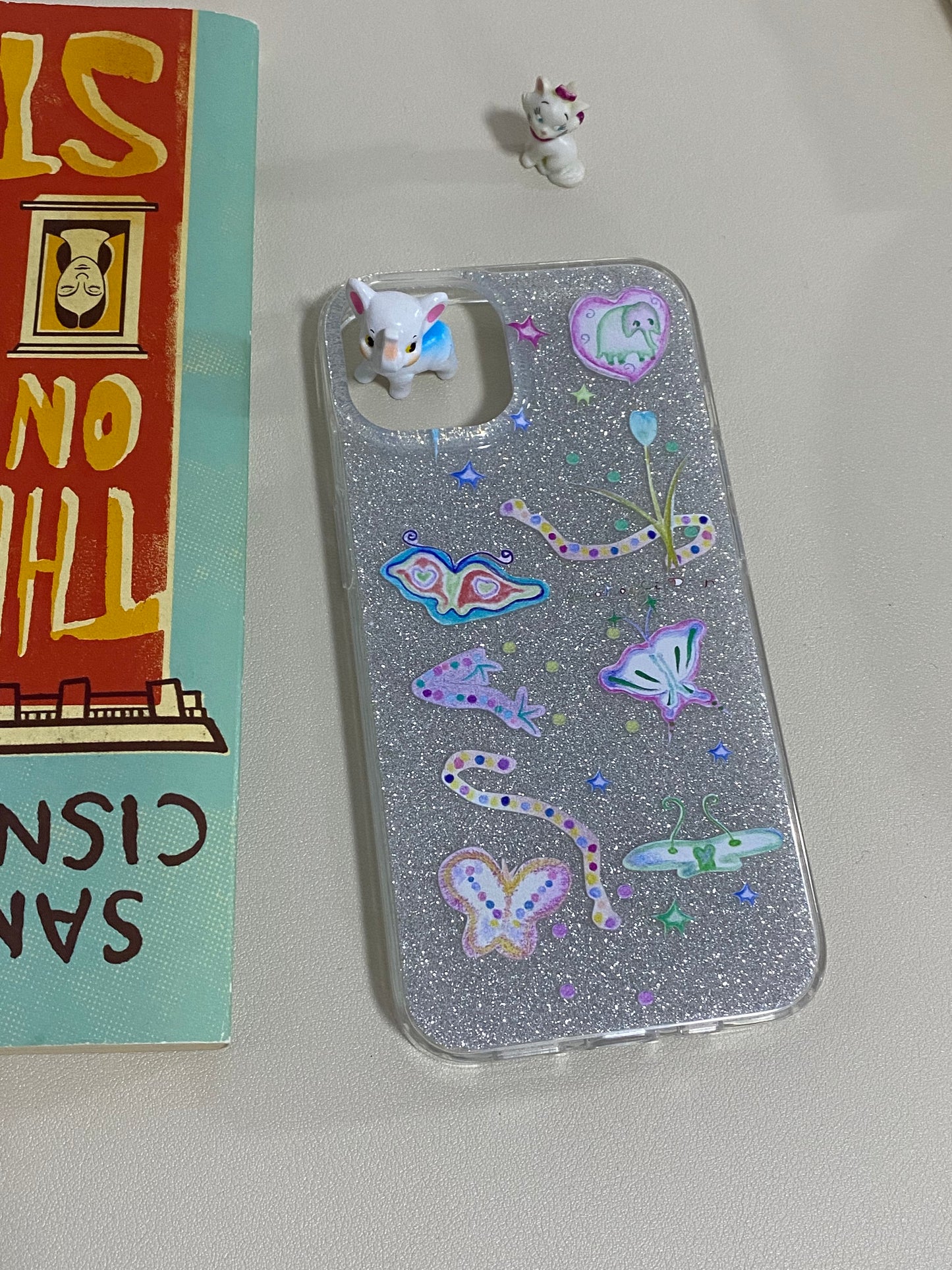 Y2k Gold Glitter Butterfly Flower Phone Case