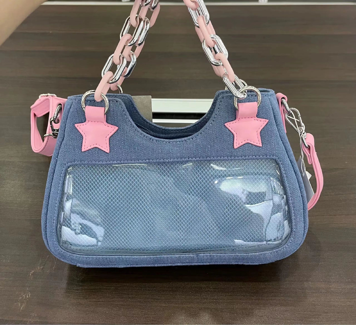 Y2k Pink Star Denim Ita-bag