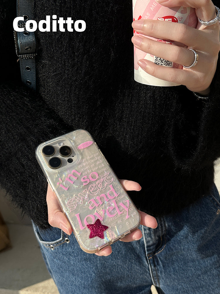 Pink Shinning Slogan Phone Case