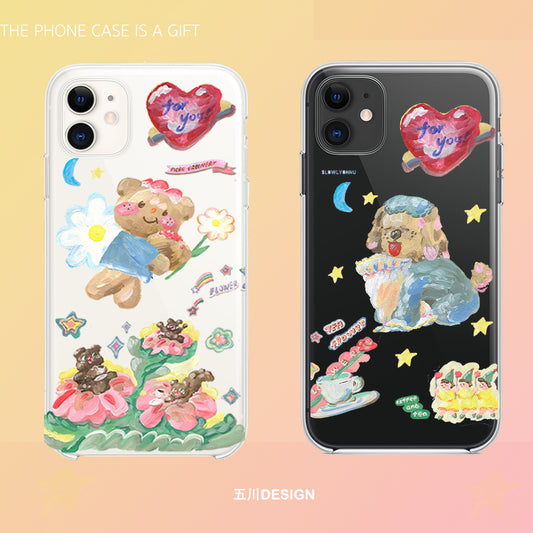 Oil Painting Cute Bear Puppy Phone Case