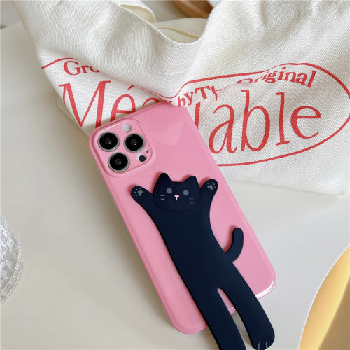 3D cat foldable stand phone case