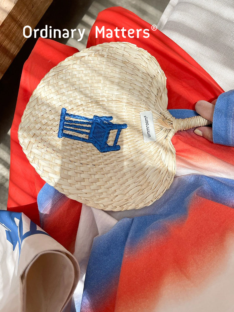 Original Handmade Cattail-leaf Embroidery Fan