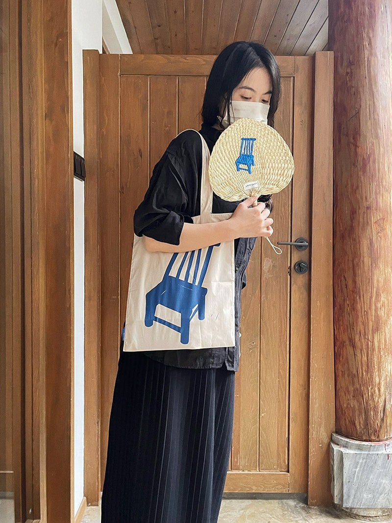 Original Handmade Cattail-leaf Embroidery Fan