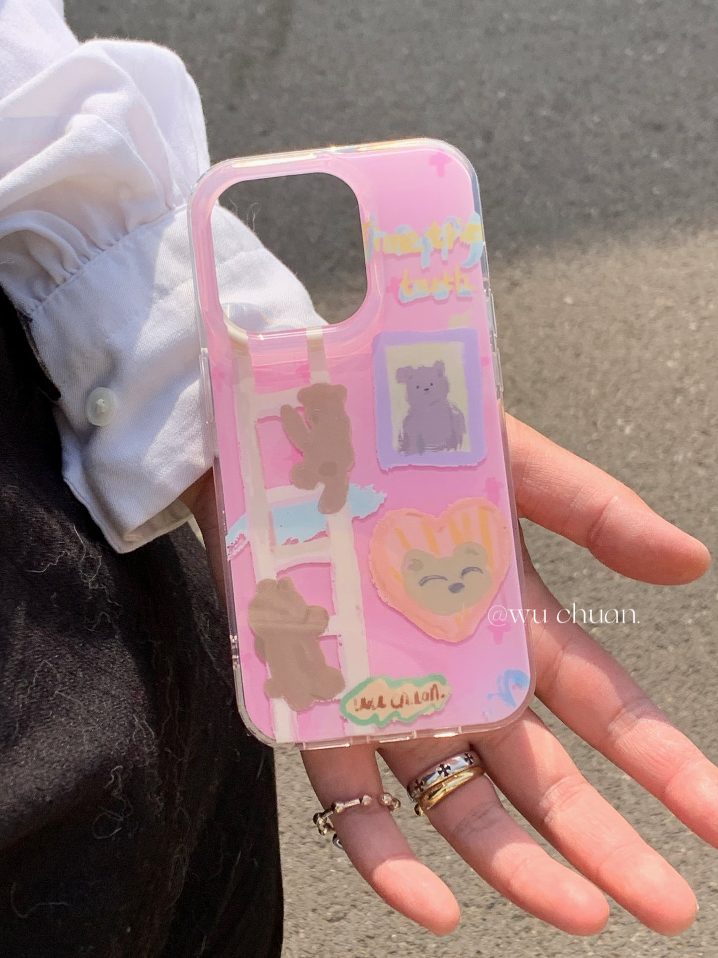 Climbing Ladder Bear Sketch Phone Case