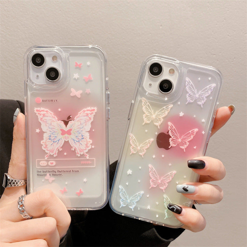 Blooming color butterfly Clear phone case
