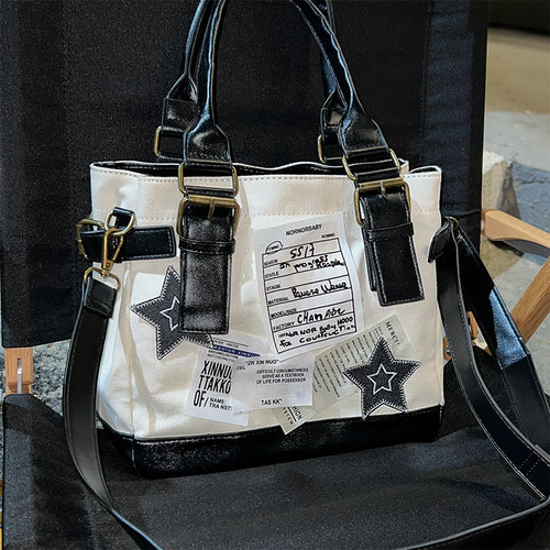 Black and White Collage Shoulder Crossbody Bag