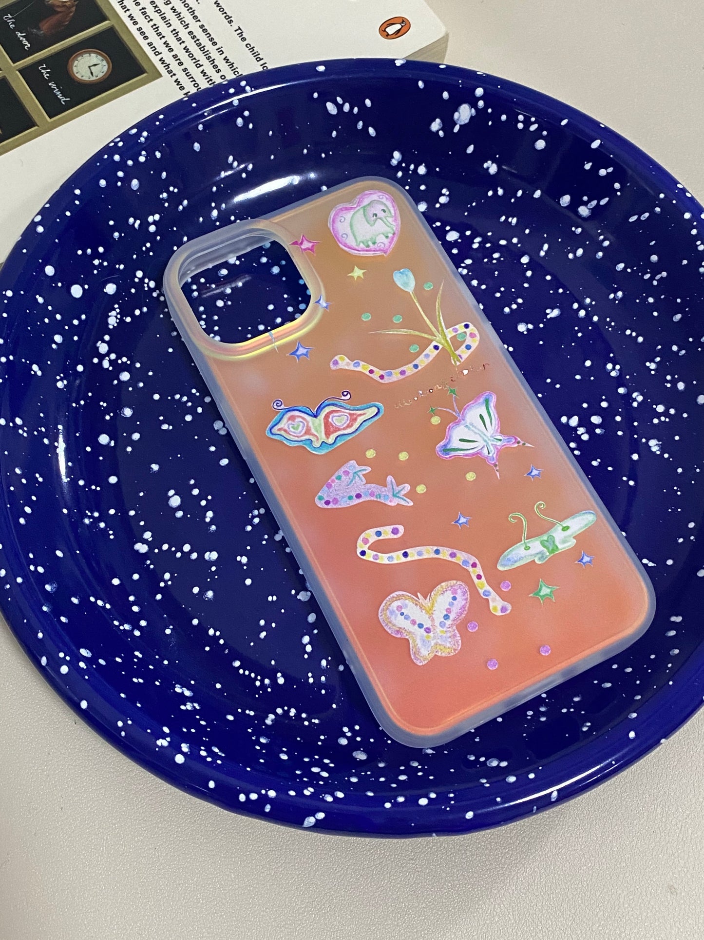 Y2k Gold Glitter Butterfly Flower Phone Case