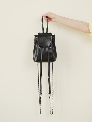 Silver Pink Drawstring Flap Shoulder Bag