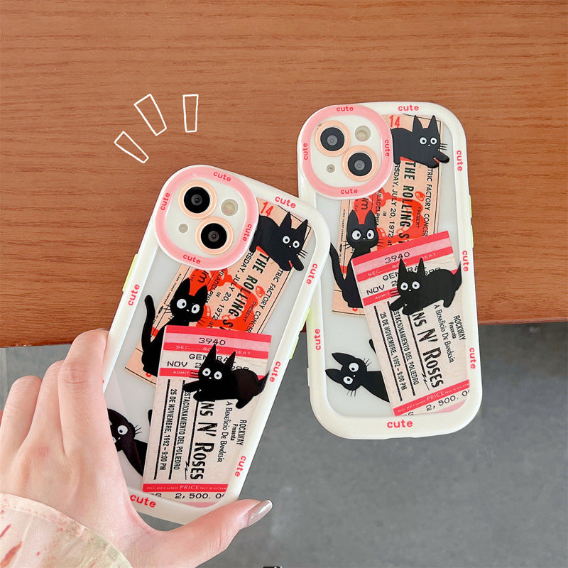 Ticket and black cat phone case