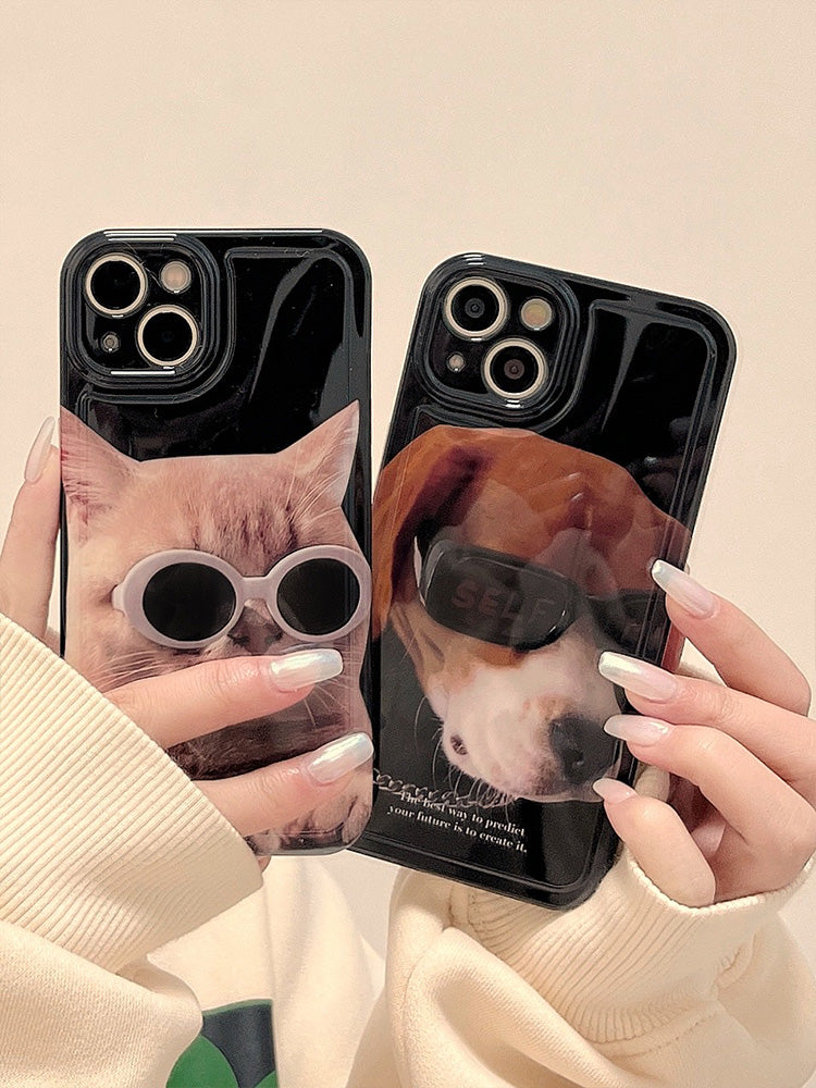 Meme Case ] Cool glasses kitten and puppy iPhone case | Phone Case