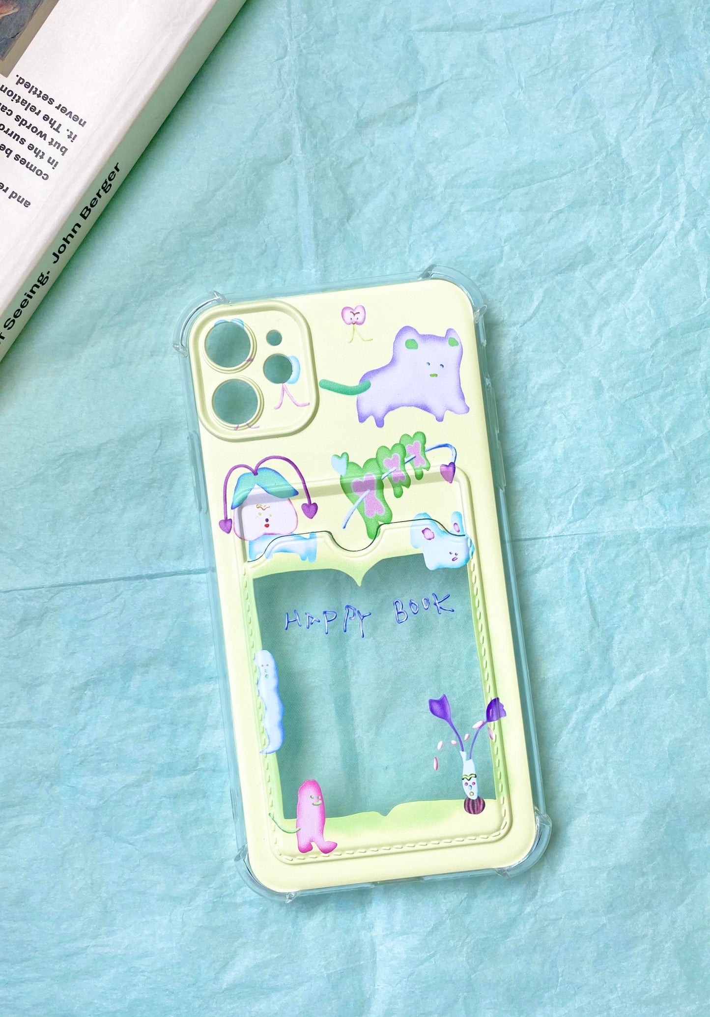 Y2k Strange Ghost Yellow Phone Case with Card Slot