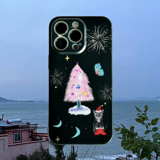 Christmas Cat Printed Phone Case