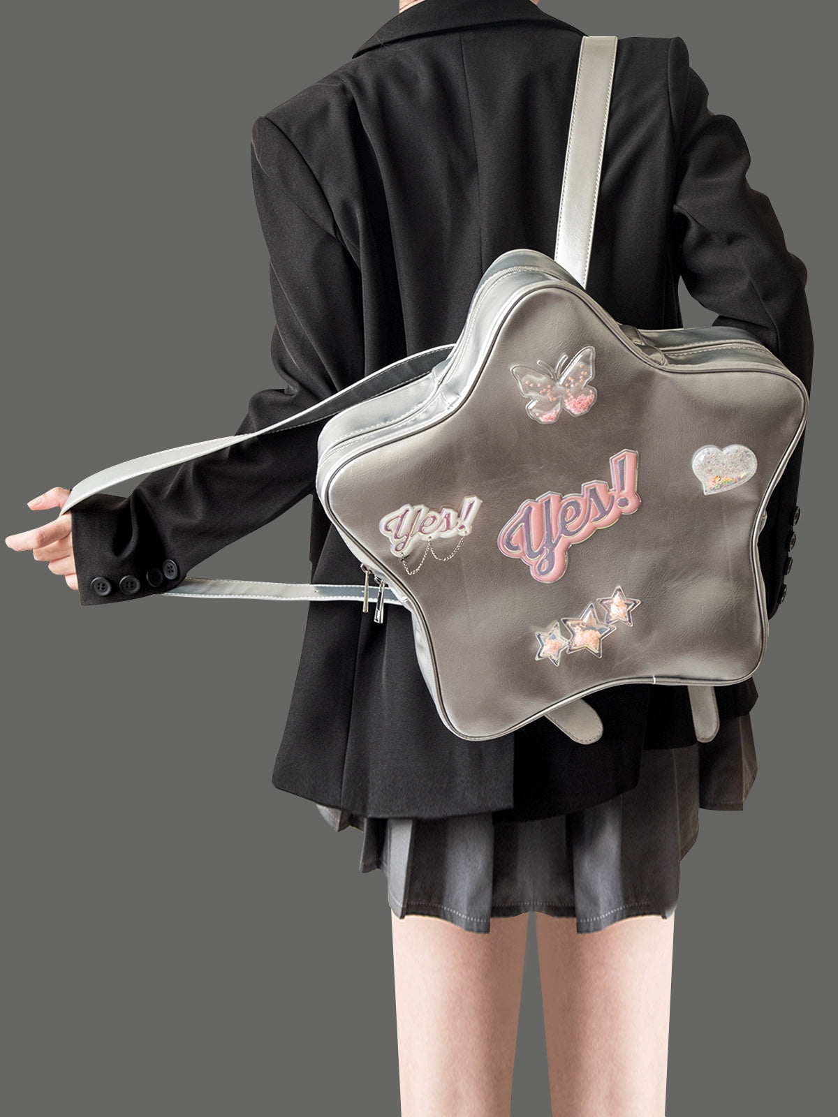 Butterfly Patch Star Shaped Shoulder Bag