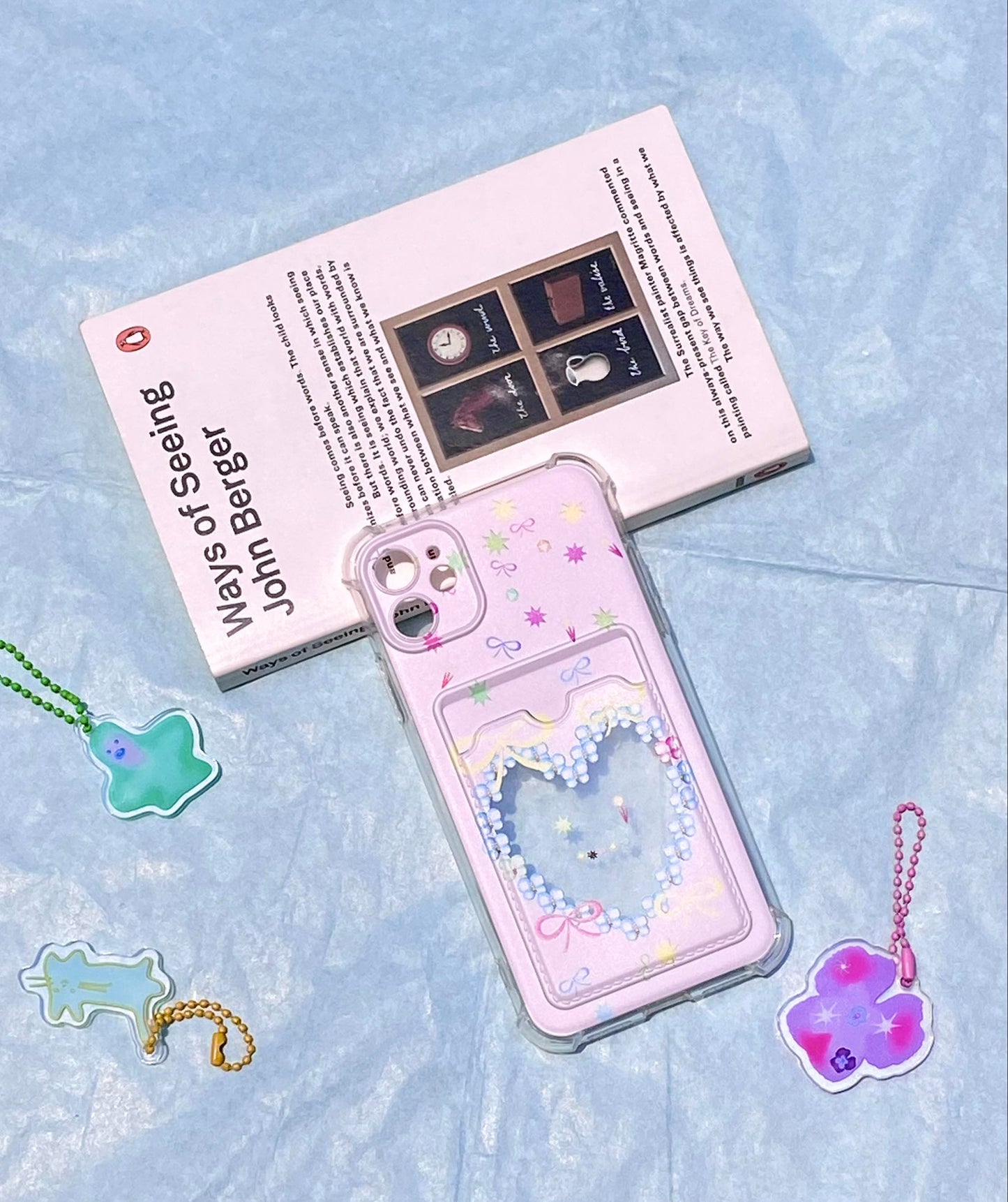 Y2k Pink Heart Phone Case with Card Slot