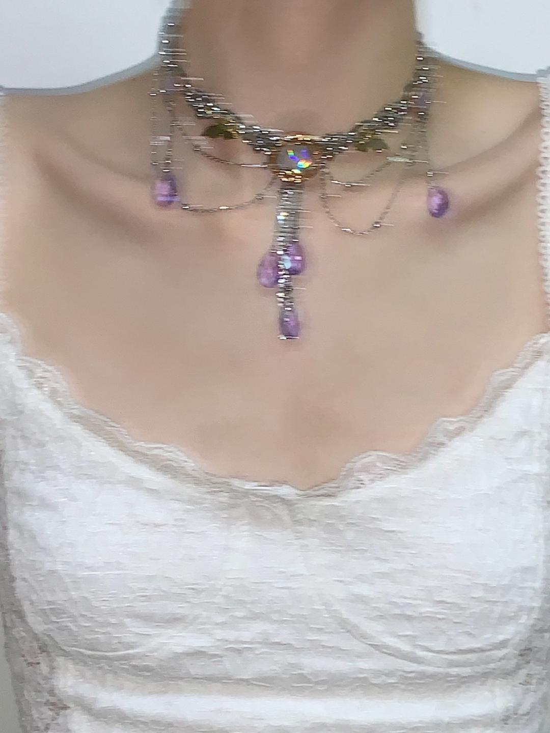 Provence Drops Tassel Choker Necklace