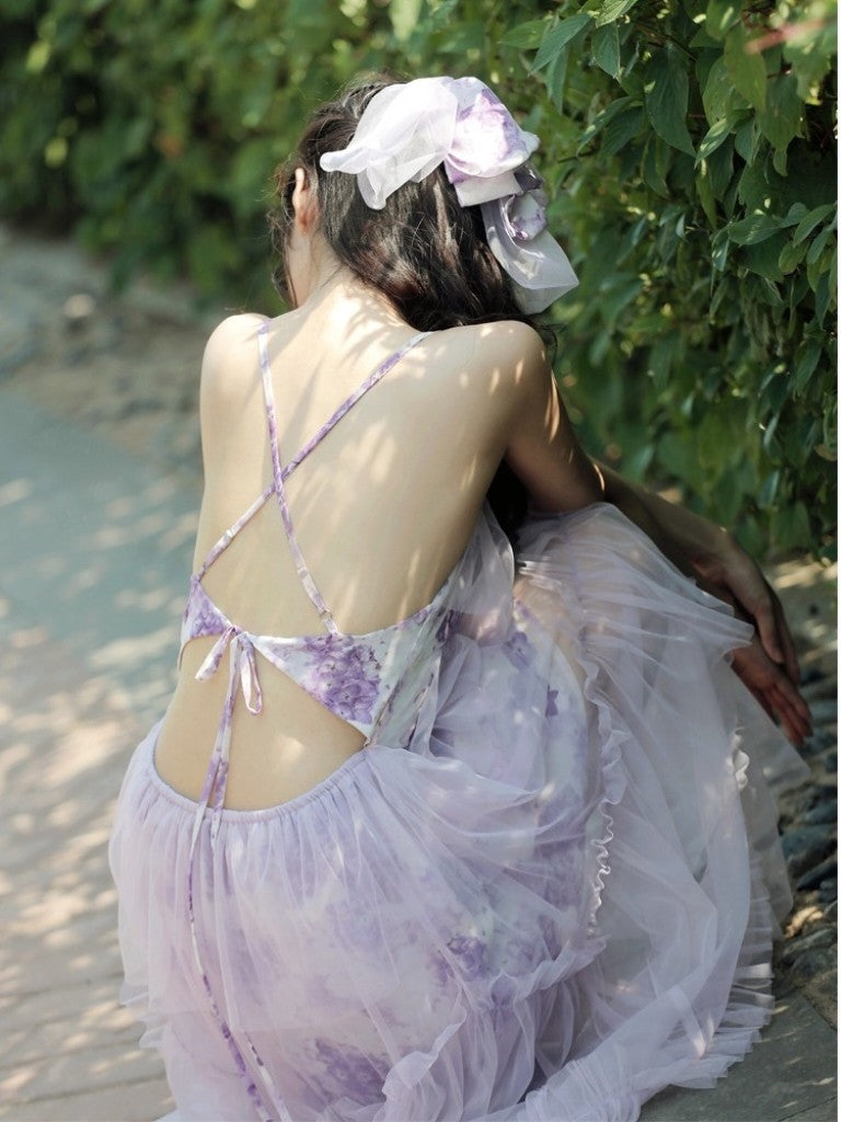 Purple Backless Ruffles Tiered Dress | Dress | Three Fleas Purple Backless Ruffles Tiered Dress | Dress | Three Fleas