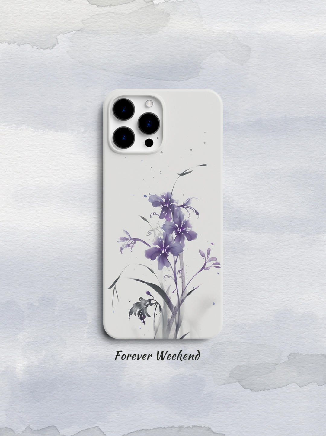 Purple Orchid Printed Phone Case iPhone Accessories Three Fleas
