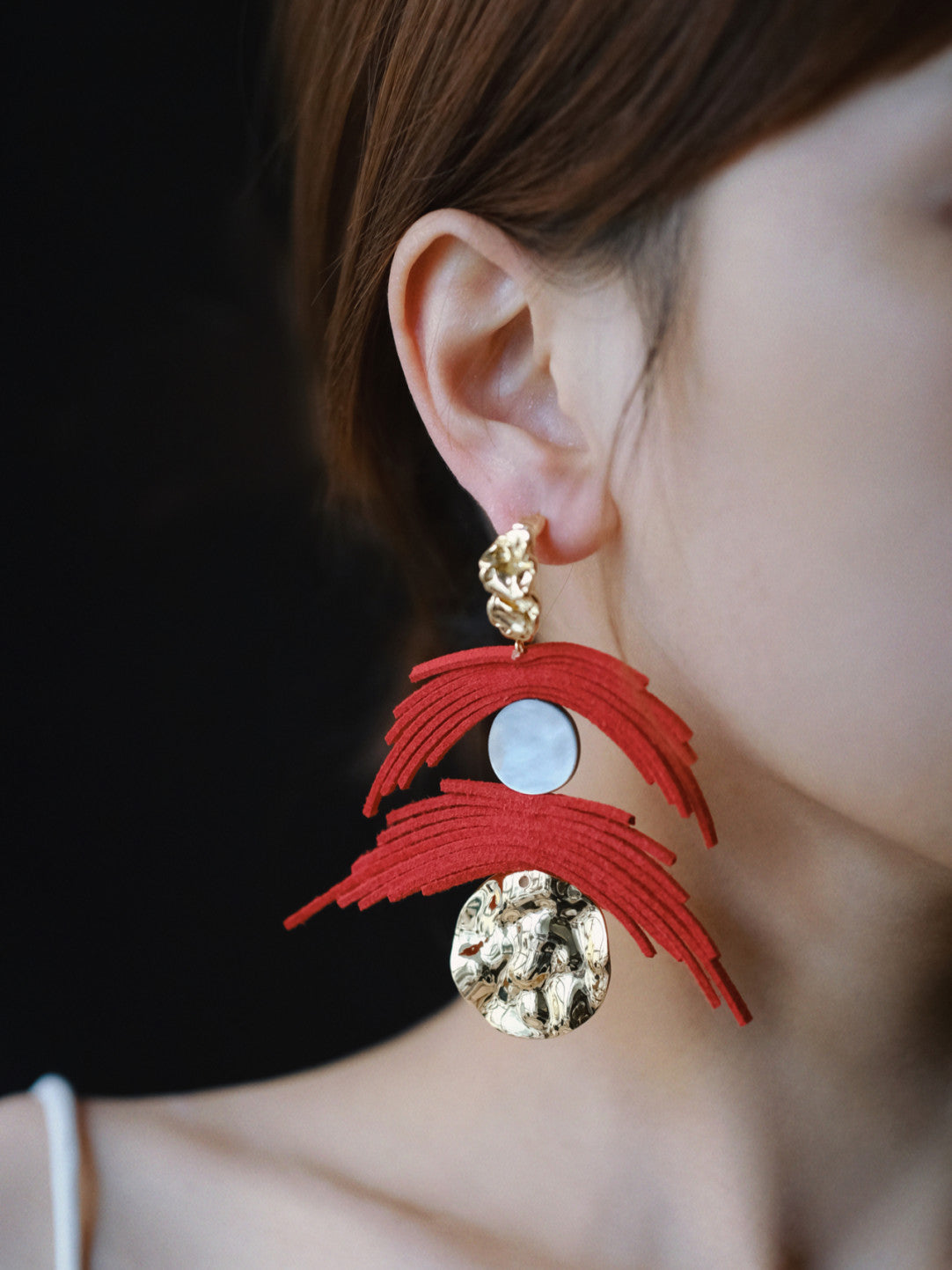 Red Priest Statement Earrings