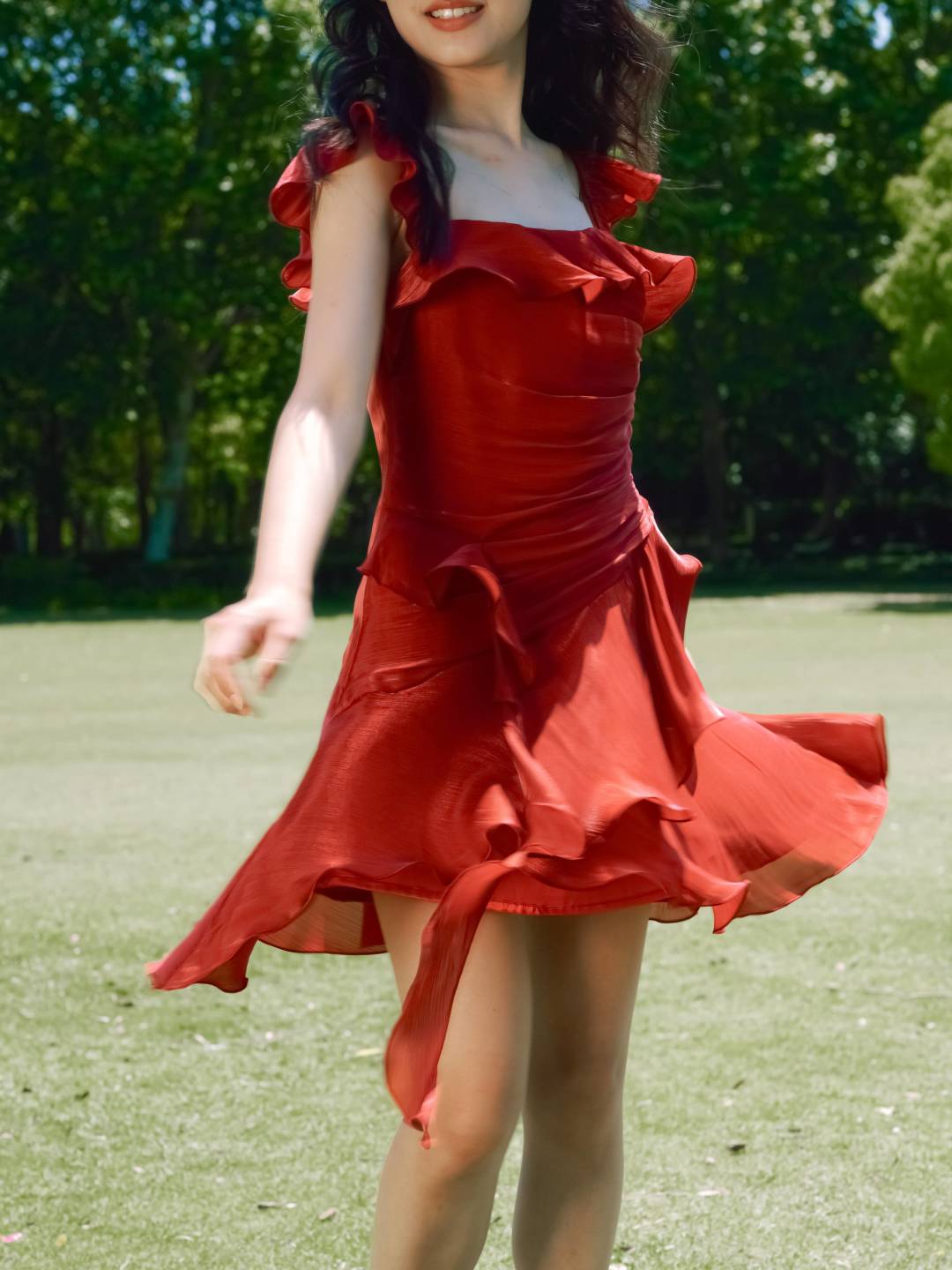 Red Sleeveless Ruffles Tiered Mini Dress | Dress | Three Fleas Red Sleeveless Ruffles Tiered Mini Dress | Dress | Three Fleas