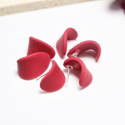 Red White Polymer Clay Earrings