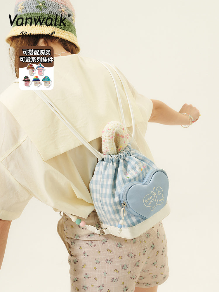 Retro Sweet Drawstring Shoulder Bag