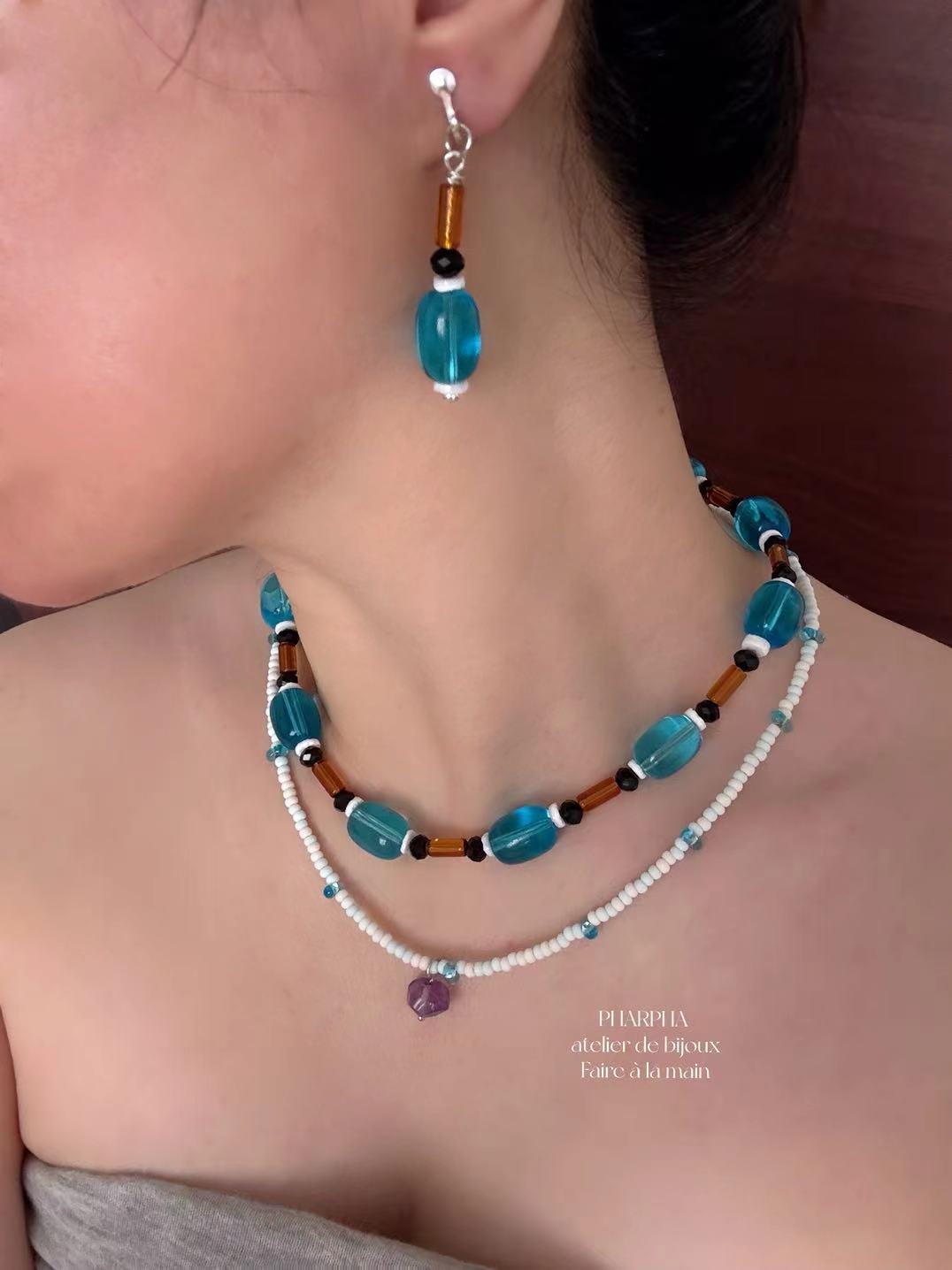 Seaside Rock Beaded Necklace