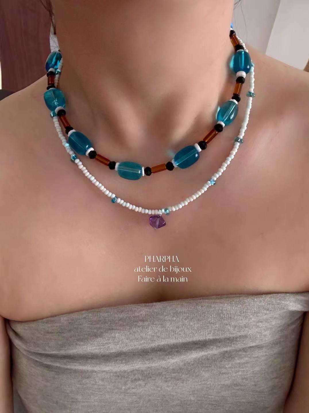 Seaside Rock Beaded Necklace