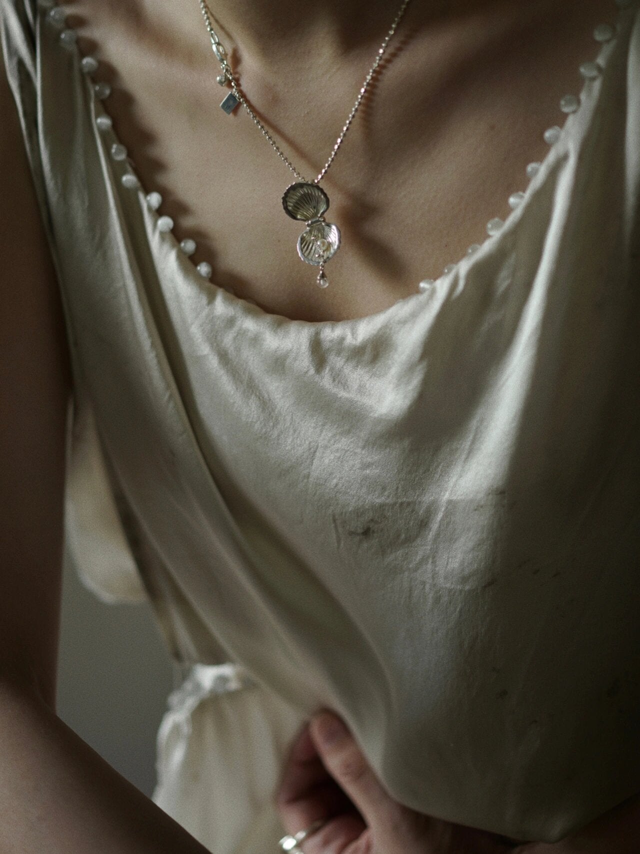 Shell Pearl Crystal Necklace