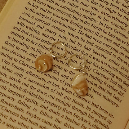 Shell Silver Huggie Earrings