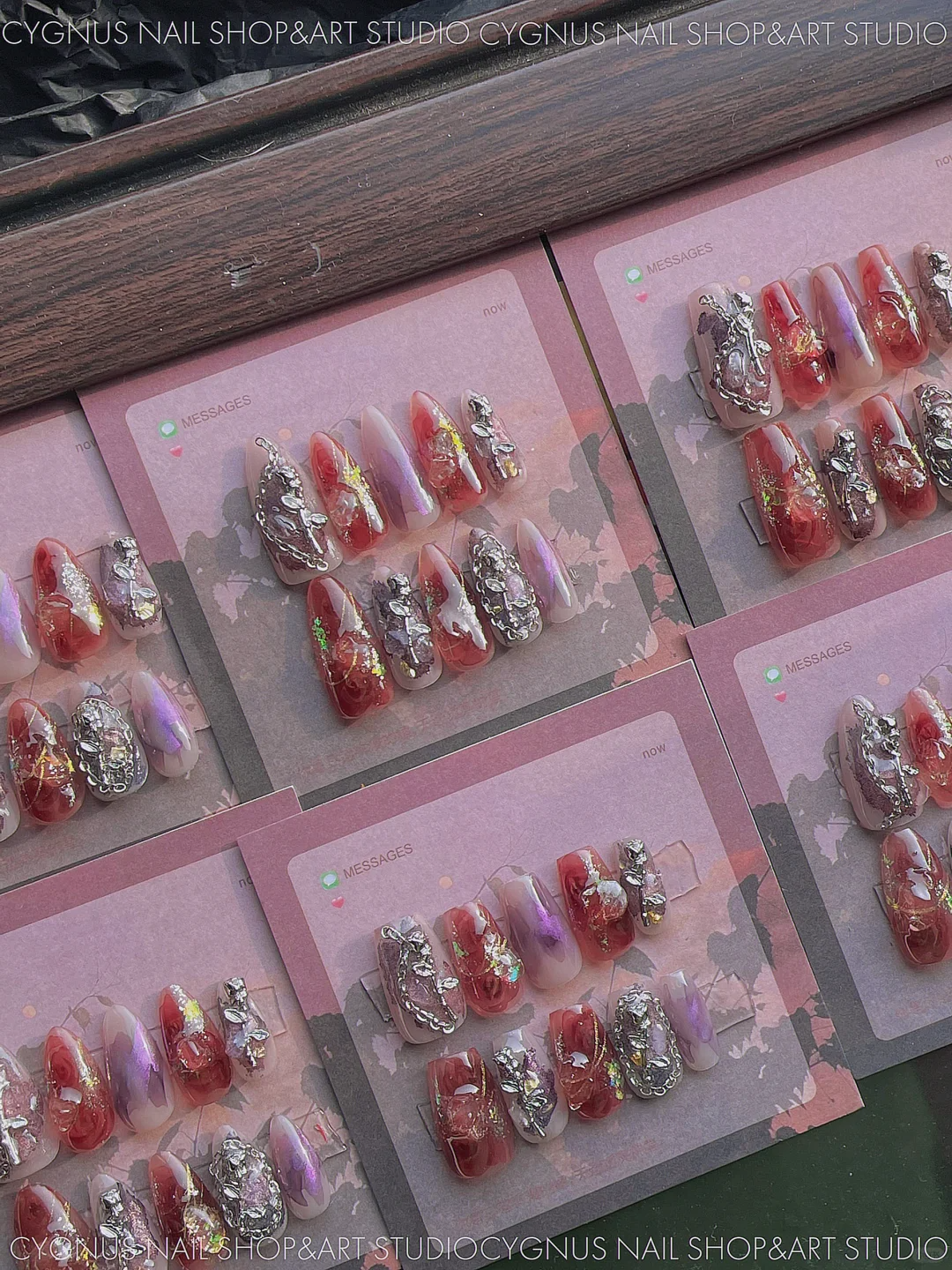 Thorn Rose Luxury Hand Painted Press On Nails Set
