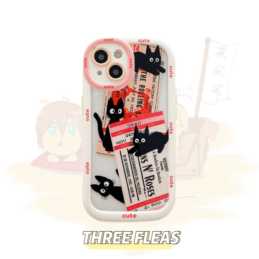 Ticket and black cat phone case