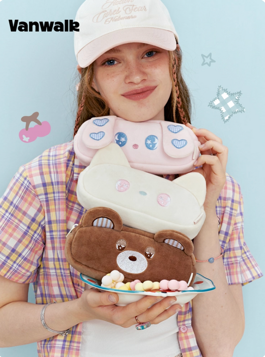 Vanwalk Starry Cartoon Plush Toy Pencil Case