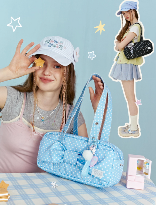 Vanwalk Starry Series Polka Dot Bow Shoulder Bag