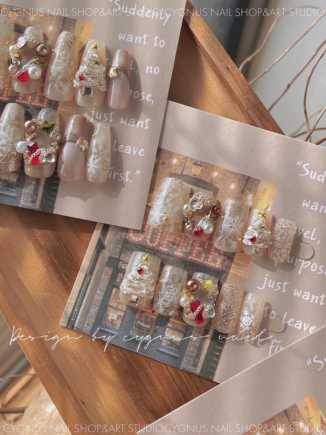 White Xmas Luxury Press On Nails Set