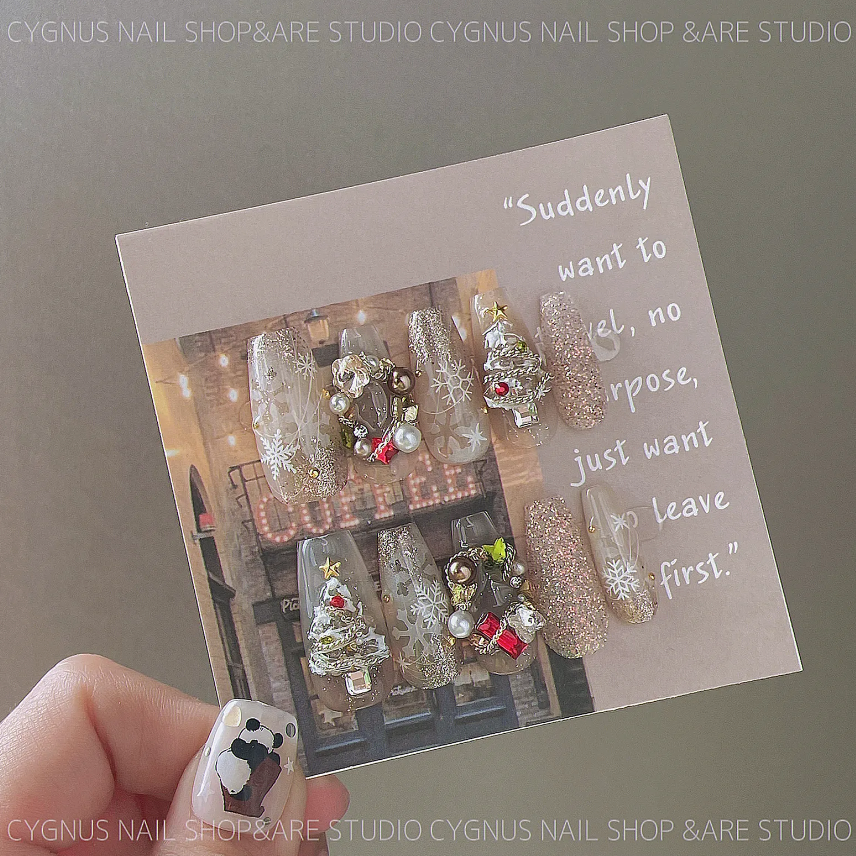 White Xmas Luxury Press On Nails Set