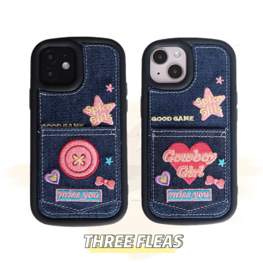 Y2k Embroidered Card Holder Phone Cases