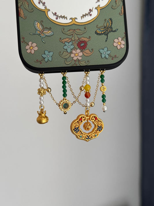 Peace Lock Lucky Beaded Pendant With Phone Case