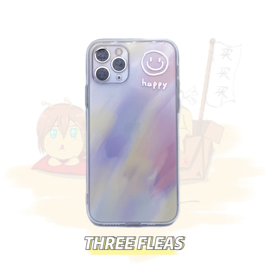 Color Block Smiley Clear Phone Case