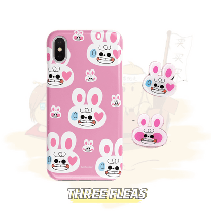 Pink speechless sweat-drop rabbit | phone accessories | Three Fleas